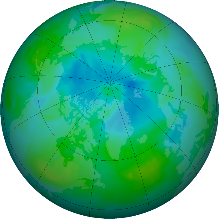 Arctic ozone map for 19 August 2012